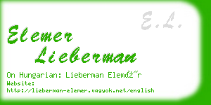 elemer lieberman business card